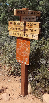 Trail Junction Sign - Mescal Trail and Chuck Wagon Trail