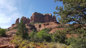 Approaching Cathedral Rock from Parking Log