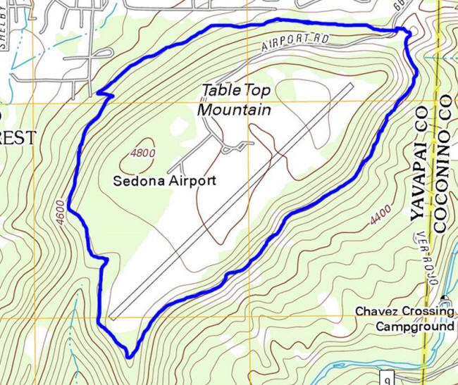 Airport Loop Trail Topographic Map