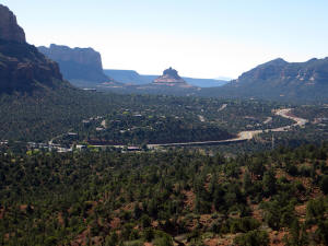 View to the South.  Note Bell Rock on the mid-horizon.