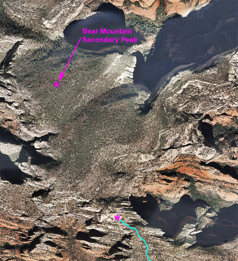 Bear Mountain Aerial View of Secondary Peak 