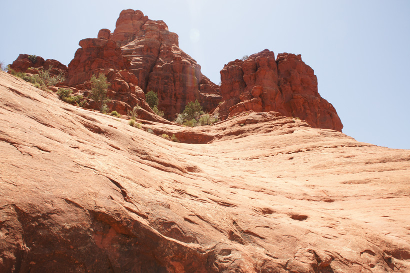 Looking Up at Slide at the Top of Bell Rock