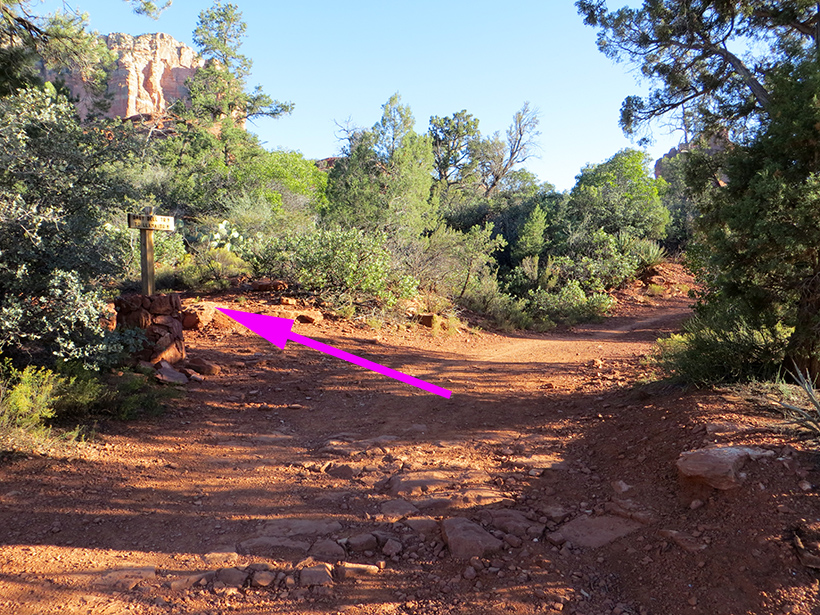 Approaching the trailhead leading to the top of Northern Bell Rock