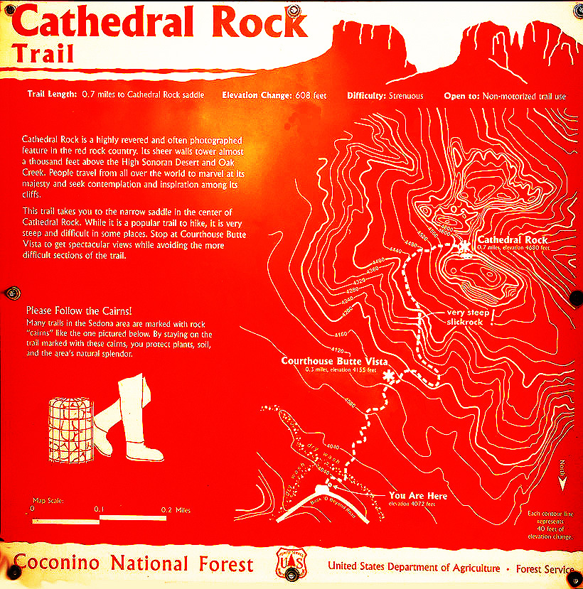Old TrailSign-Cathedral Rock