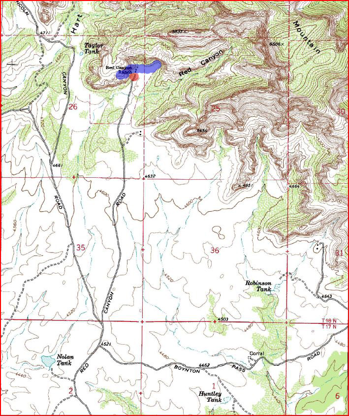 Palatki Indian Ruins Topographical Map of Heitage Site