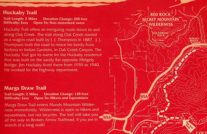 Huckaby Trail Sign and Map